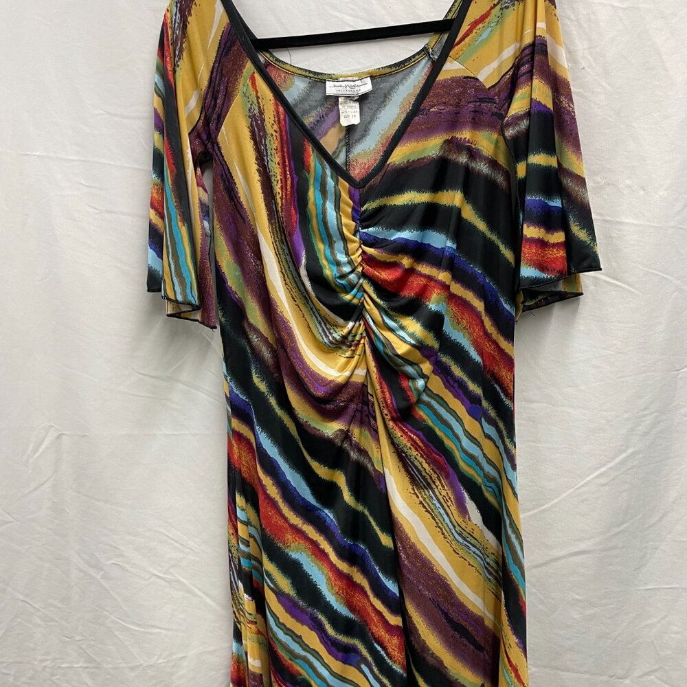 Jamie Nicole size 2X high low dress very colorful
